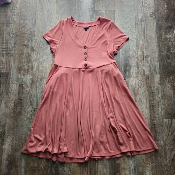 Torrid Mini Rib Button-Down Skater Dress - Picture 2 of 4